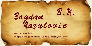 Bogdan Mazulović vizit kartica